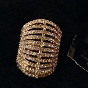 Goldtone Ring with Rhinestones